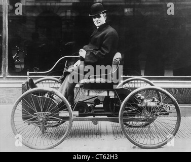 Henry Ford sein erstes Automobil Stockfoto