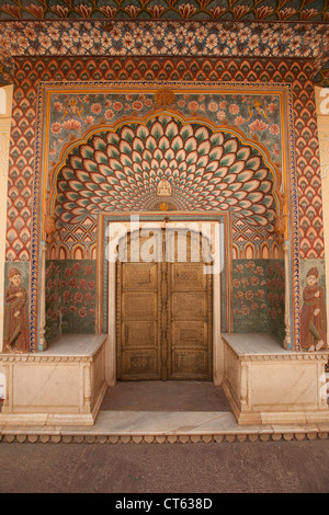 Rose Tor Jaipur City Palace Stockfoto