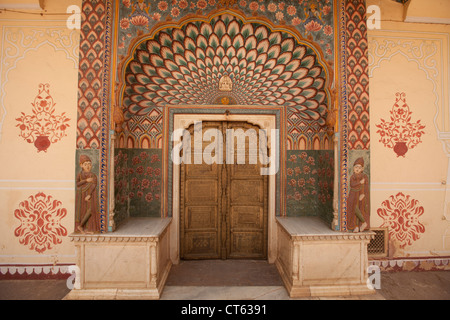 Rosenbogen, Jaipur City Palace Stockfoto