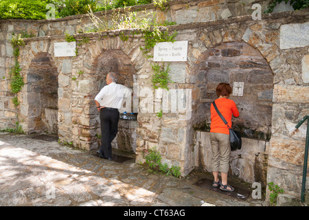 Brunnen des Heiligen Wassers, Haus der Jungfrau Maria, Meryemana, in der Nähe von Ephesus, Selcuk, Türkei Stockfoto