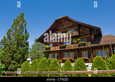 Schweiz, Kanton Schwyz, Brunnen, Sisikon, traditionelles Haus Stockfoto