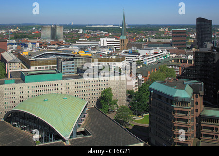 Stadtansicht aus Vogelperspektive, Stadtzentrum, Theater Mit Opernhaus Und Petrikirche in Dortmund, Ruhrgebiet, Nordrhein-Westfalen Stockfoto