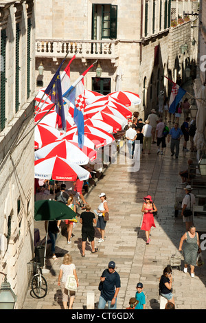 Marktplatz am Gundulic Platz in Dubrovnik Altstadt Stockfoto