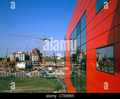 Berlin, Info-Box am Potsdamer Platz Stockfoto