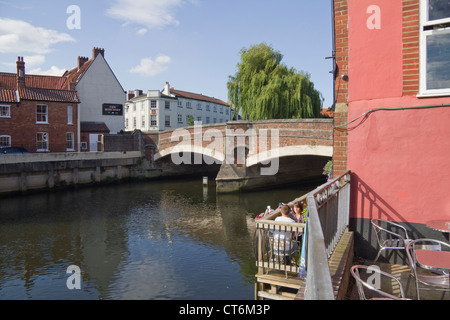 Fluss Wensum in Norwich England UK Stockfoto