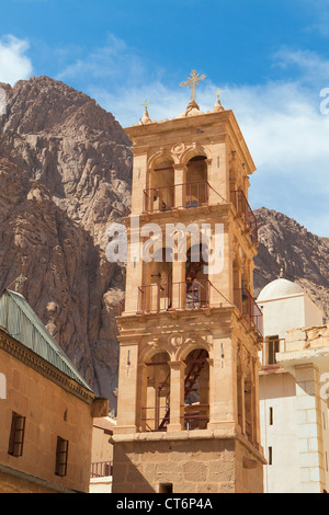 Kirche der Verklärung Glockenturm im Kloster St. Catherine, Sinai, Ägypten Stockfoto