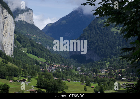 Landschaft der Trummelbach glazialen Wasserfälle, Schweiz Stockfoto