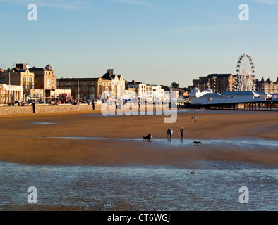 Der Strand bei Ebbe an Weston-Super-Mare ein beliebter Badeort in den Bristolkanal North Somerset England UK Stockfoto