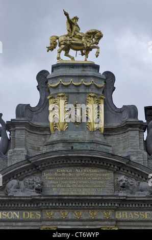 Zunfthäuser am Grand Place (Grote Markt), dem zentralen Platz von Brüssel, Belgien Stockfoto