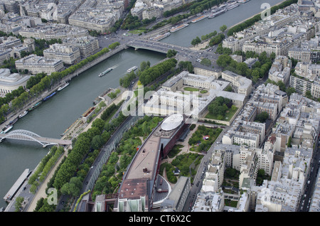 Aussicht der Stadt Paris vom Eiffelturm, Paris, Frankreich Stockfoto