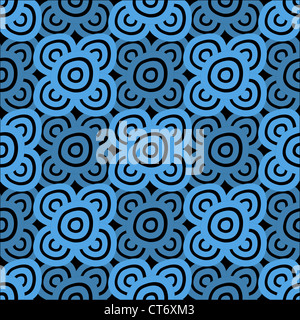 Nahtlose Hintergrund - hypnotische schwarze und blaue Kreise Stockfoto