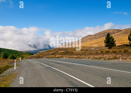 Neuseeland Südinsel leere Straße Stockfoto