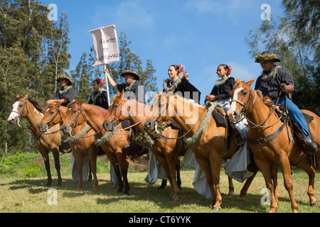 King Kamehameha Day Parade, Hawi, North Kohala, Big Island von Hawaii Stockfoto