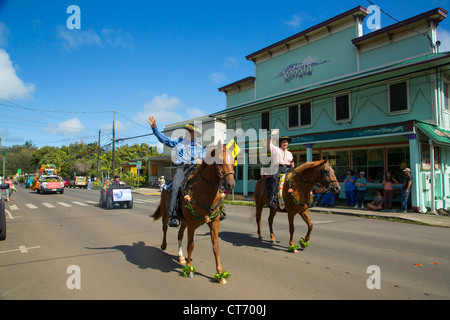 King Kamehameha Day Parade, Hawi, North Kohala, Big Island von Hawaii Stockfoto