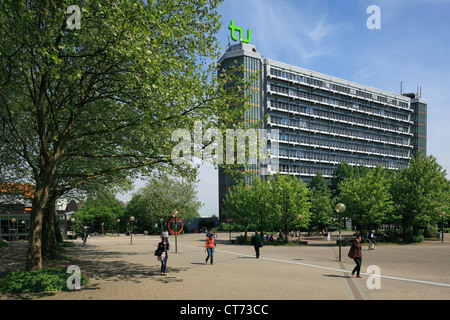 Technische Universität Dortmund, Martin-Schmeisser-Platz Und Mathetower, Dortmund, Ruhrgebiet, Nordrhein-Westfalen Stockfoto