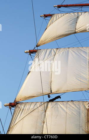 Segel, Schiffsausrüstungen Stockfoto