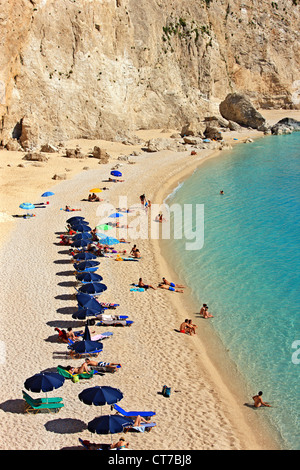 Weltberühmten Strand Porto Katsiki, Lefkada (oder "Lefkas") Insel, Griechenland, Ionisches Meer, Nordteil ("sieben Inseln") Stockfoto