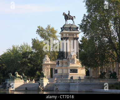 Spanien, Madrid, Alfonso XII Denkmal, Parque del Buen Retiro, Stockfoto