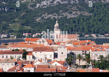 Korcula. Kleine Insel-Stadt in der Nähe von Dubrovnik in Kroatien. Stockfoto