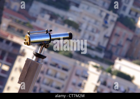 Nahaufnahme von Fernglas in Monaco, Monte Carlo Stockfoto