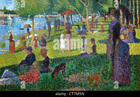 Sonntagnachmittag auf der Insel Grand Jatte (Studie) 1886 Georges Seurat 1859-1891 Frankreich Französisch Stockfoto