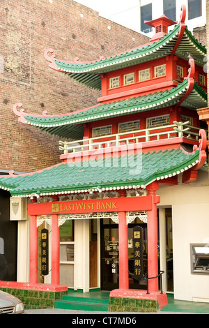 Bank des Kantons (Ost-West-Bank) Gebäude in Chinatown, San Francisco, Kalifornien, USA. Stockfoto