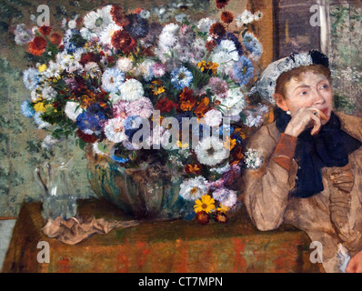 Eine Frau sitzt neben einer Vase mit Blumen Madame Paul Valpinçon 1865 Edgar Degas 1834-1917 Frankreich Französisch Stockfoto