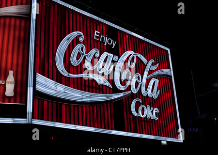 Neon Coca-Cola unterzeichnen in Sydneys Kings Cross district Stockfoto