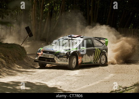 Ken Block konkurriert in der Rallye-Bühne auf dem Goodwood Festival of Speed 2010. © Jonathan Stokes 2010, moralische Rechte geltend gemacht. Stockfoto