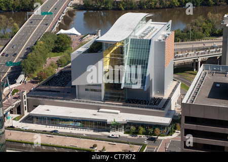 Connecticut Science Center Luftbild Stockfoto