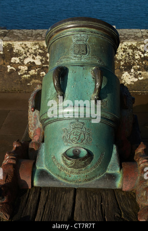 Kleine Bronze ornamentale Canon Stockfoto