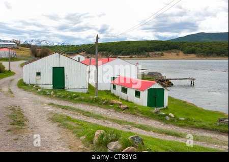 Estancia Haberton und den Beagle-Kanal, Feuerland, Patagonien, Argentinien Stockfoto