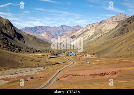 Alta Montana Strecke nahe der Grenze zu Chile Stockfoto