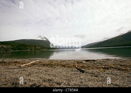 Roca oder Acigami See im Parque Nacional Tierra Del Fuego Stockfoto