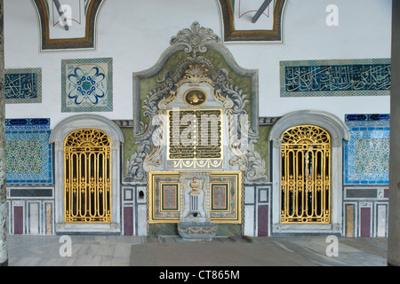 Ägypten, Istanbul, Topkapi Saray, Vierter Hof, Saal der Heiligen Reliquien. Stockfoto