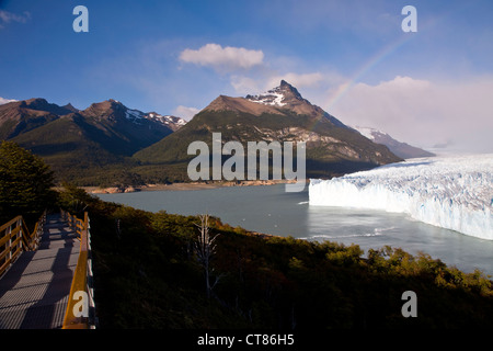 Wand des Glaciar Perito Moreno zu brechen Stockfoto