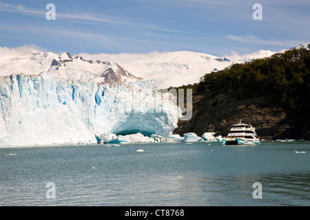 North Face des Glaciar Moreno aus dem Canal de Los Témpanos im Lago Argentino Stockfoto