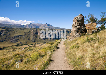 Blick vom Laguna de Los die Tres trail Stockfoto