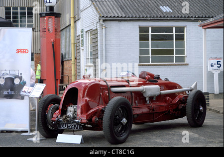 Brooklands Museum/VSCC doppelte zwölf 17.06.12 1929 Birkin Bentley auf die Bonhams-Anzeige. Stockfoto