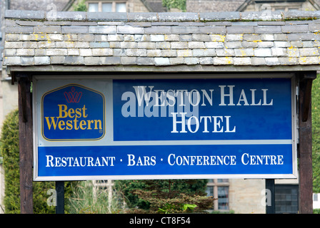 Weston Hall Hotel Schild Stockfoto