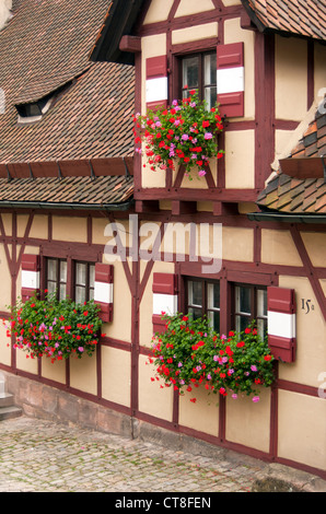 Fachwerkhaus, Nürnberger Burg (Nürnberger Burg), Bayern, Deutschland Stockfoto