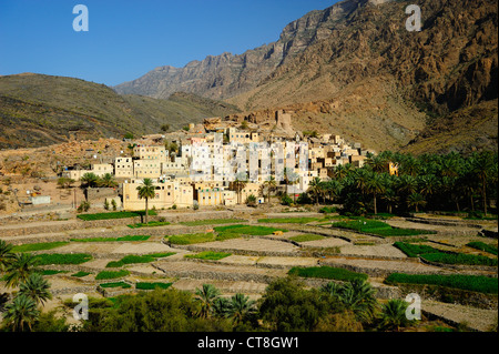 Das Dorf Balad Sayt, westlichen Hajar-Gebirge, Oman Stockfoto