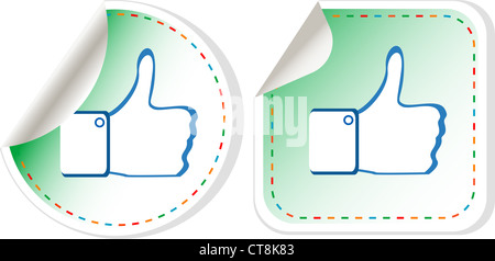 Papier Daumen wie Hand-Symbol. Reihe von Design-Elemente Stockfoto