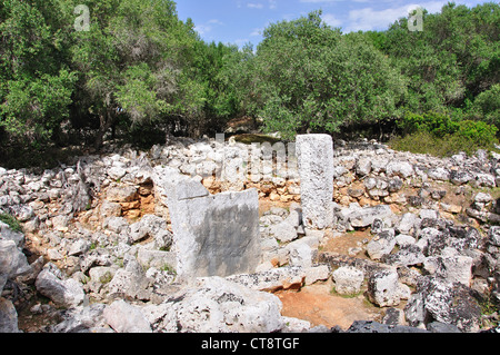 Die prähistorische, archäologische Seite von Trepucó, in der Nähe von Mahon, Menorca, Balearen, Spanien Stockfoto