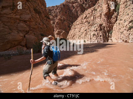 Trekking durch die M'Goun Schluchten im südlichen Atlasgebirge, Marokko Stockfoto
