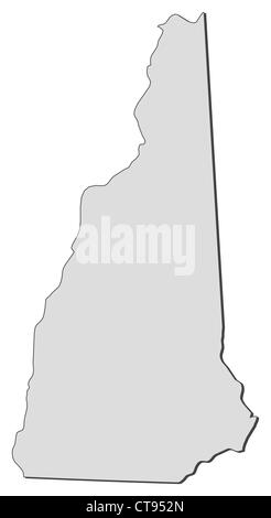 Karte von einem US-Bundesstaates New Hampshire. Stockfoto