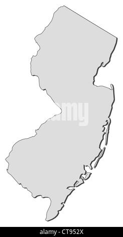 Karte von einem US-Bundesstaates New Jersey. Stockfoto