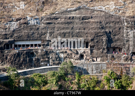 Ajanta Höhlen. Maharashtra. Indien Stockfoto