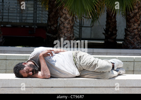 Obdachloser schlafen Stockfoto