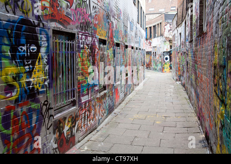 Werregaren Straat - Straße in Gent, wo Graffiti legal Gent-Brüssel ist Stockfoto